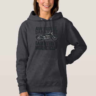 Motorcycle Dad Daughters Quote Vintage Vector Desi Hoodie