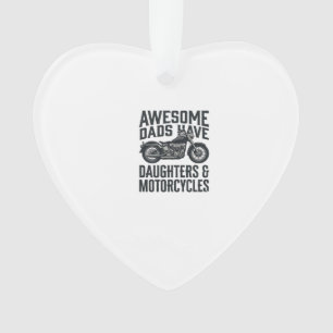 Motorcycle Dad Daughters Quote Vintage Vector Desi Ornament