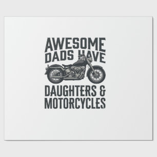 Motorcycle Dad Daughters Quote Vintage Vector Desi Wrapping Paper