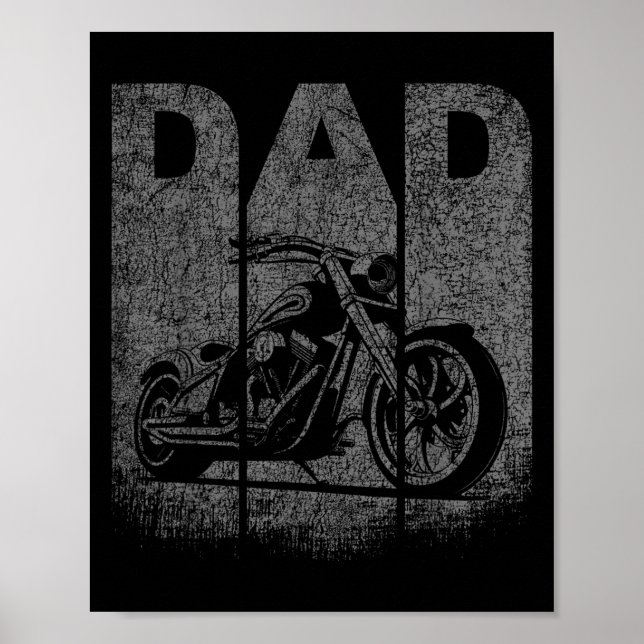 Motorcycle Dad Fathers Day Motorcycle Graphic  Poster (Front)