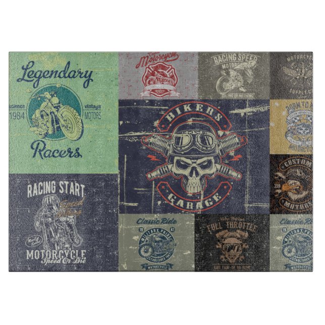 Motorcycle Design Cutting Board (Front)