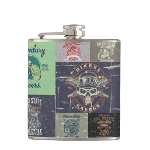 Motorcycle Design Stainless Steel Flask