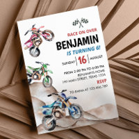 Motorcycle Dirt Bike Birthday Invitation