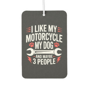 Motorcycle Dog Owner Humour Car Air Freshener