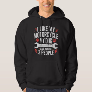 Motorcycle Dog Owner Humour Hoodie