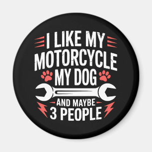 Motorcycle Dog Owner Humour Magnet