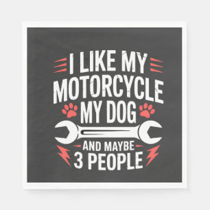 Motorcycle Dog Owner Humour Napkin