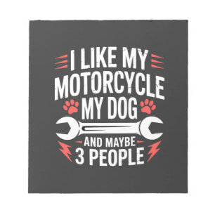 Motorcycle Dog Owner Humour Notepad