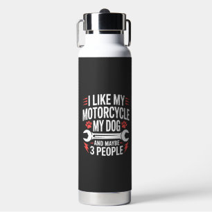 Motorcycle Dog Owner Humour Water Bottle