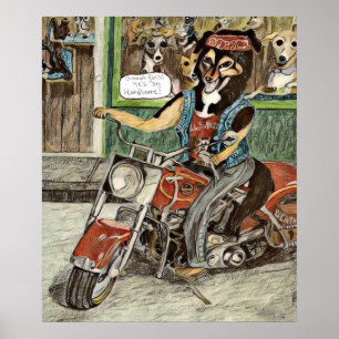 Motorcycle 🏍️ Dog 🐕  Poster