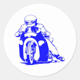 Motorcycle Drag Racing Classic Round Sticker