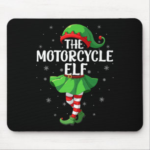 Motorcycle Elf Christmas Girls Women Elf Squad Xma Mouse Pad