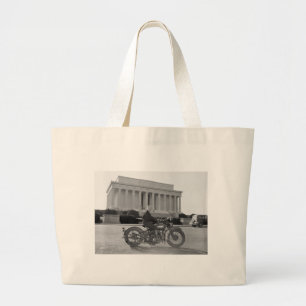 Motorcycle - First Woman Large Tote Bag