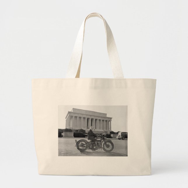 Motorcycle - First Woman Large Tote Bag (Front)