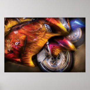 Motorcycle - Flame On Poster