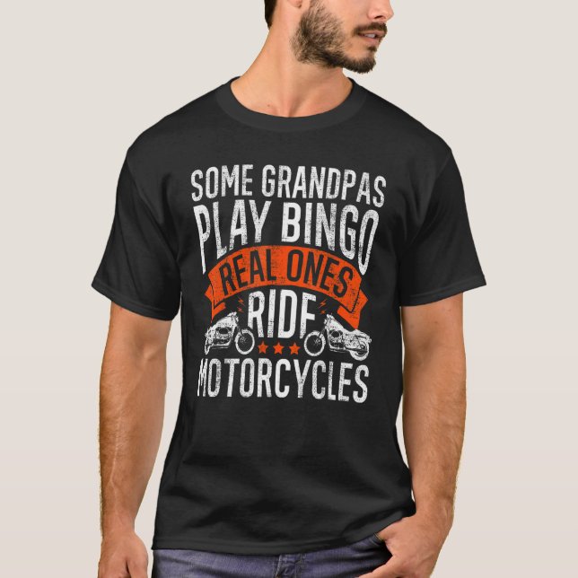 Motorcycle For Grandpa Dad Motorcycle Bikers T-Shirt (Front)