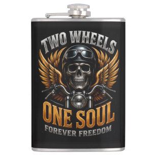 🦅 Motorcycle Freedom Graphic For Riders 🏍️ Hip Flask