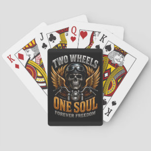 🦅 Motorcycle Freedom Graphic For Riders 🏍️ Playing Cards