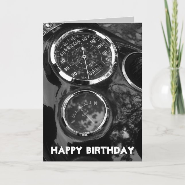 Motorcycle Gauges - Birthday Card (Front)