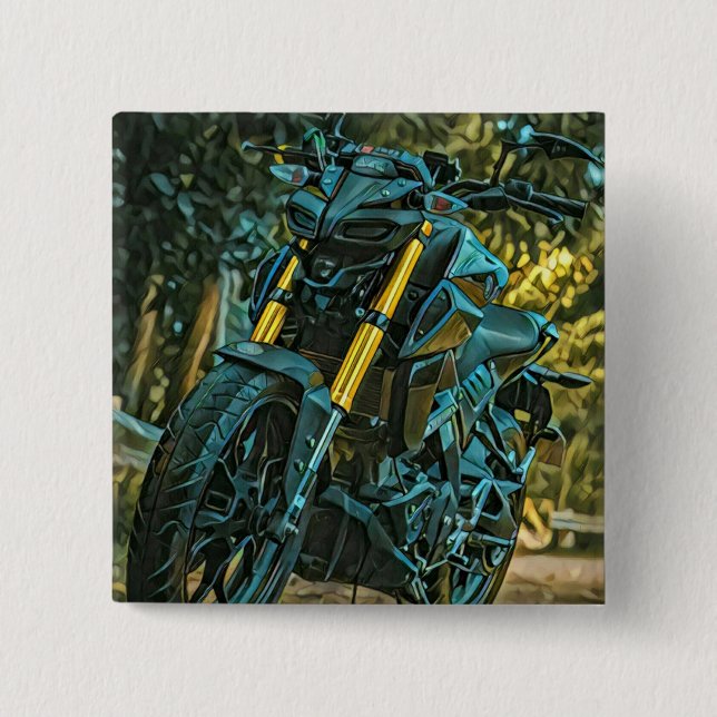 Motorcycle gift 15 cm square badge (Front)