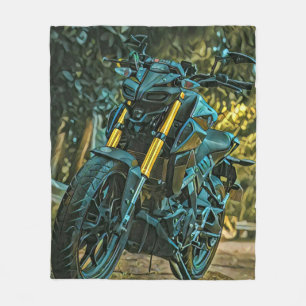 Motorcycle gift fleece blanket
