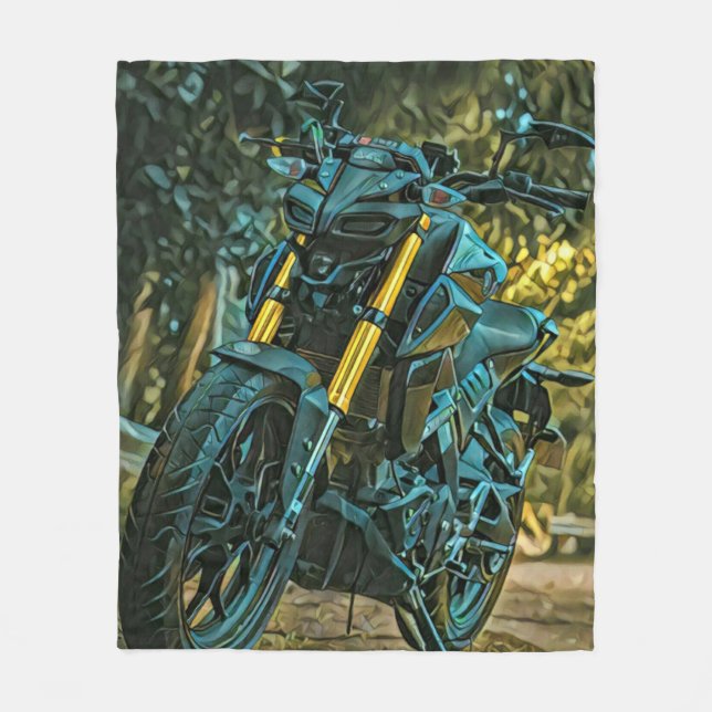 Motorcycle gift fleece blanket (Front)