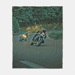 Motorcycle gift fleece blanket
