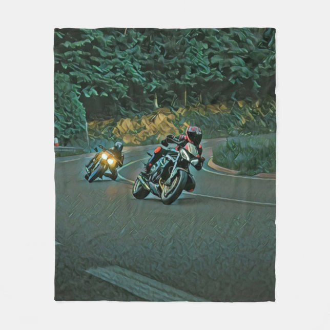 Motorcycle gift fleece blanket (Front)