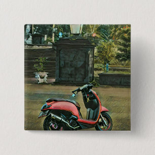 motorcycle gifts for him 15 cm square badge