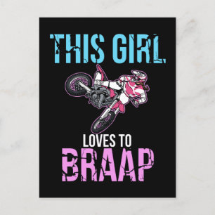 Motorcycle Girls Dirt Bike Women Motocross Braap Postcard