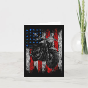 Motorcycle Graphic Mens Biker American Flag Card