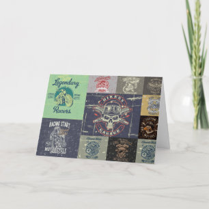 Motorcycle Grunge Style Greeting  Card