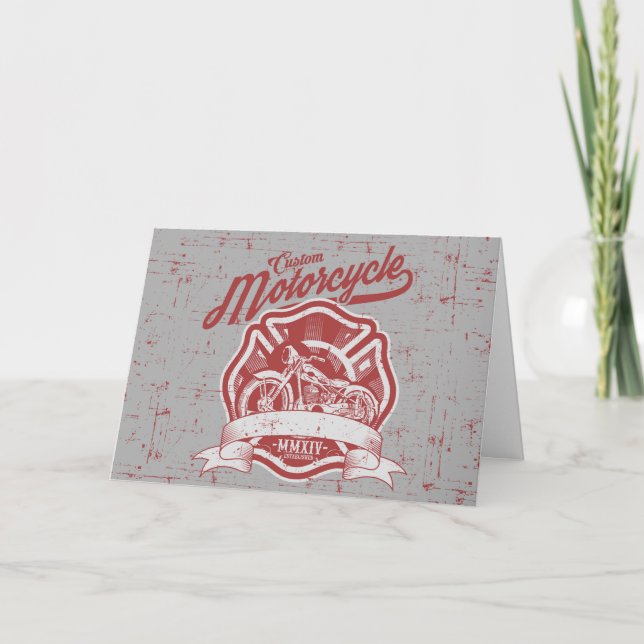 Motorcycle Grunge Style Greeting  Card (Front)