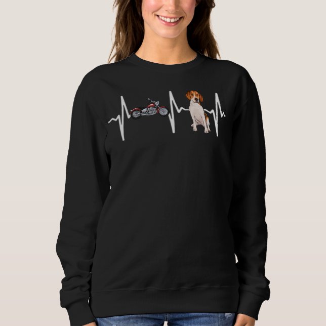 Motorcycle Harrier Heartbeat Dog Sweatshirt (Front)