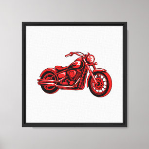 Motorcycle Heart Biker Valentines Day Rider Couple Canvas Print