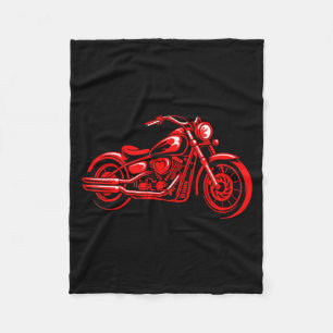 Motorcycle Heart Biker Valentines Day Rider Couple Fleece Blanket