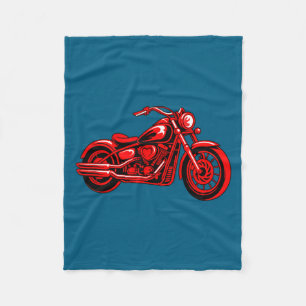 Motorcycle Heart Biker Valentines Day Rider Couple Fleece Blanket