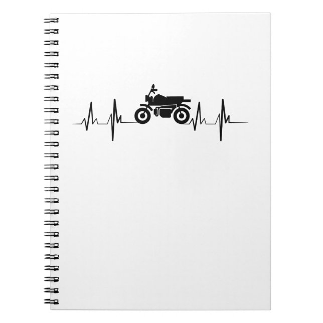 Motorcycle Heartbeat Biker Gif Notebook (Front)