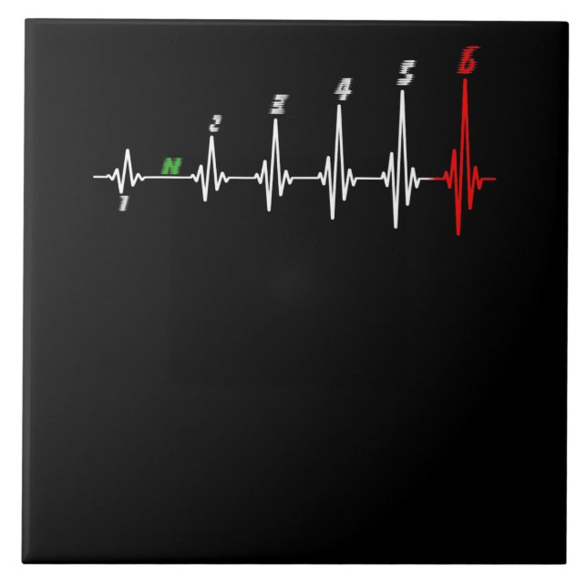 Motorcycle Heartbeat Speed Bike Motocross Ceramic Tile (Front)