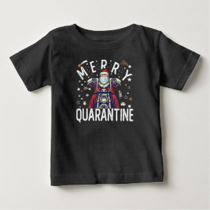 Motorcycle Hipster Santa Face Mask Baby T-Shirt