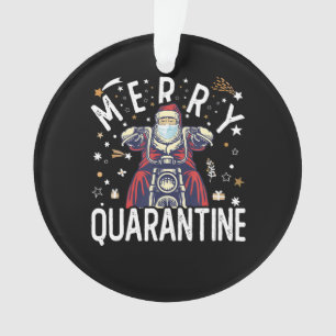 Motorcycle Hipster Santa Face Mask Ornament
