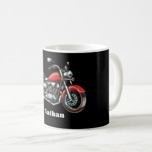 Motorcycle Illustration Personalised Coffee Mug