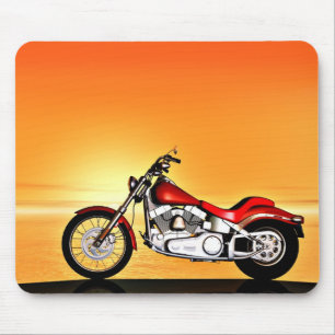 Motorcycle in the sunset mouse pad