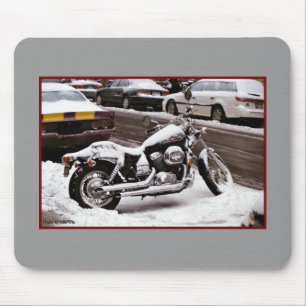 'Motorcycle in Winter' Mousepad