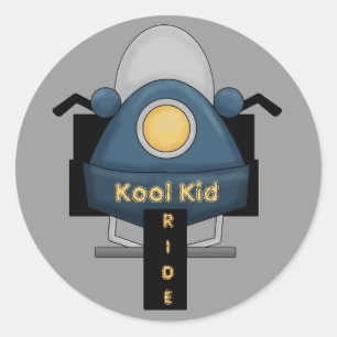 Motorcycle Kool Kid Ride Fun Stickers