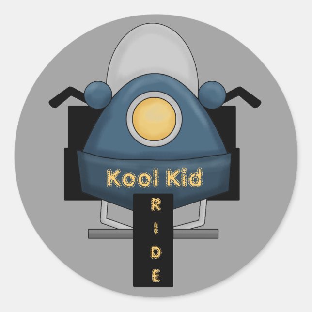 Motorcycle Kool Kid Ride Fun Stickers (Front)