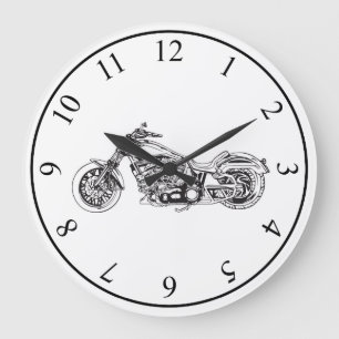 Motorcycle Large Clock