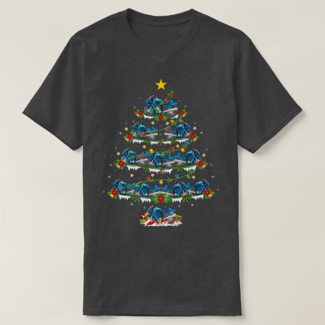 Motorcycle Lover Matching Santa Motorcycle Christm T-Shirt (Design Front)