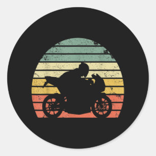 Motorcycle Lover Vintage Retro Classic Round Sticker