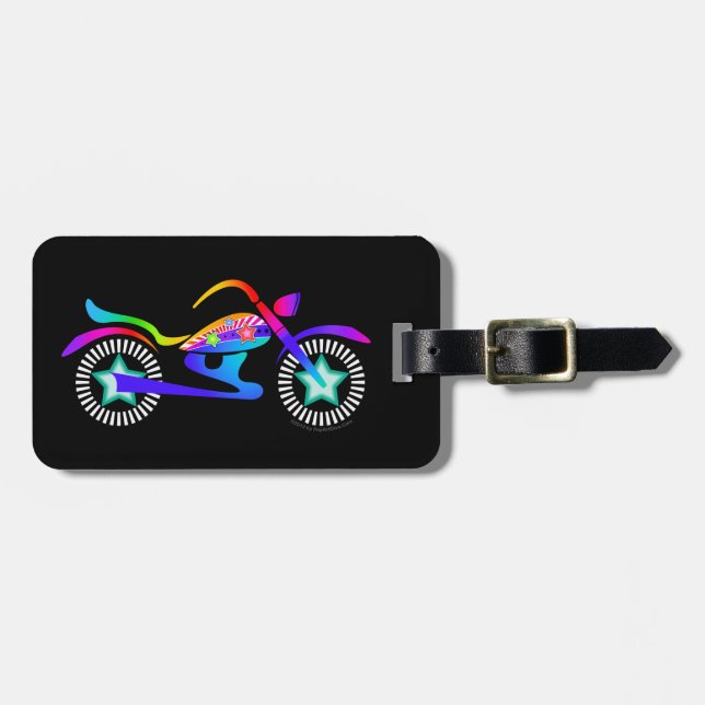 MOTORCYCLE LUGGAGE TAG Horiz. by PopArtDiva (Front Horizontal)